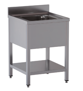 lavello acciaio inox aperto con sottopiano 1 vasca misure cm. 80x60x85