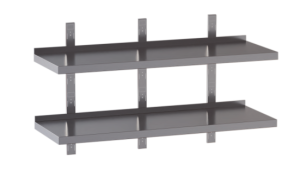 mensola acciaio inox doppia tre cremagliere misure cm. 150X30X4