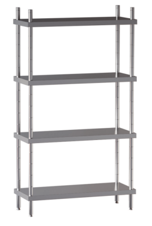 scaffale acciaio inox ripiani lisci h cm 180 4 piani gambe tonde ø 35 mm misure cm. 100X40X180