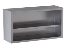 pensile acciaio inox a giorno 1 ripiano h 65 misure cm. 70X40X65