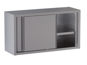 pensile acciaio inox porte scorrevoli 1 ripiano h 65 misure cm. 140X40X65
