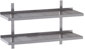 mensola acciaio inox doppia forata misure cm. 70X40X4