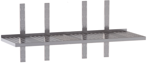 mensola acciaio inox singola forata quattro cremagliere misure cm. 180X30X4