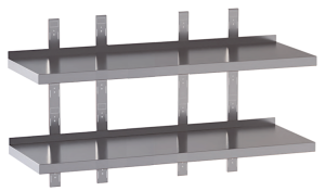 mensola acciaio inox doppia quattro cremagliere misure cm. 190X30X4