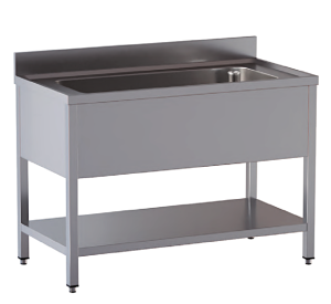 lavello acciaio inox aperto con sottopiano vasca grande misure cm. 100x70x85