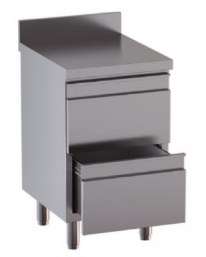 cassettiera con 2 cassetti e alzatina misure cm. 50X60X85