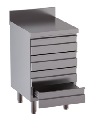 cassettiera con 4 cassetti e alzatina 50X60X85