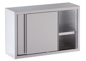 pensile acciaio inox porte scorrevoli con sgocciolatoio h 65 cm. misure cm. 190x40x65